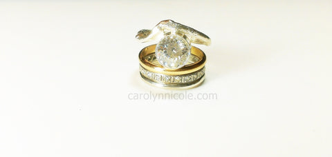 Sterling Silver Branch Twig Ring with 2 Carat Bezel Stone by Carolyn Nicole Designs