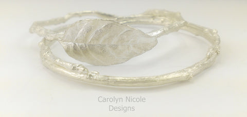 Sterling Silver Leaf and Branch Bangle Bracelets by Carolyn Nicole Designs