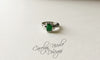 Emerald and Sapphire Skull Engagement Ring by Carolyn Nicole Designs