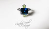 Sapphire and Peridot East West Ring by Carolyn Nicole Designs