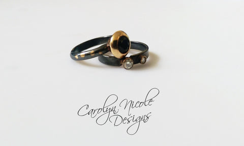 Keum Boo 24k Gold and Silver Wedding Ring by Carolyn Nicole Designs