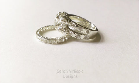 White Sapphire Skull Engagement Ring by Carolyn Nicole Designs
